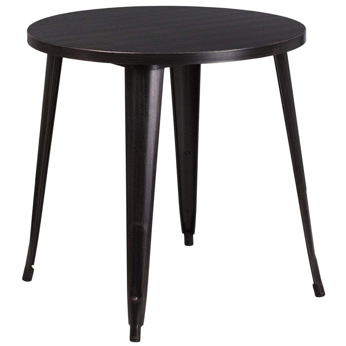 30" Round Metal Indoor-Outdoor Table Set with 4 Cafe Chairs
