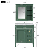 30'' Bathroom Vanity Set with Top Sink with Mirror Cabinet,Drawers