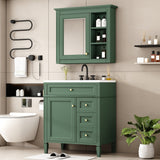 30'' Bathroom Vanity Set with Top Sink with Mirror Cabinet,Drawers