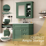 30'' Bathroom Vanity Set with Top Sink with Mirror Cabinet,Drawers