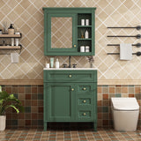 30'' Bathroom Vanity Set with Top Sink with Mirror Cabinet,Drawers