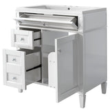 30'' Bathroom Vanity with Top Sink,with 2 Drawers and a Tip-out Drawer