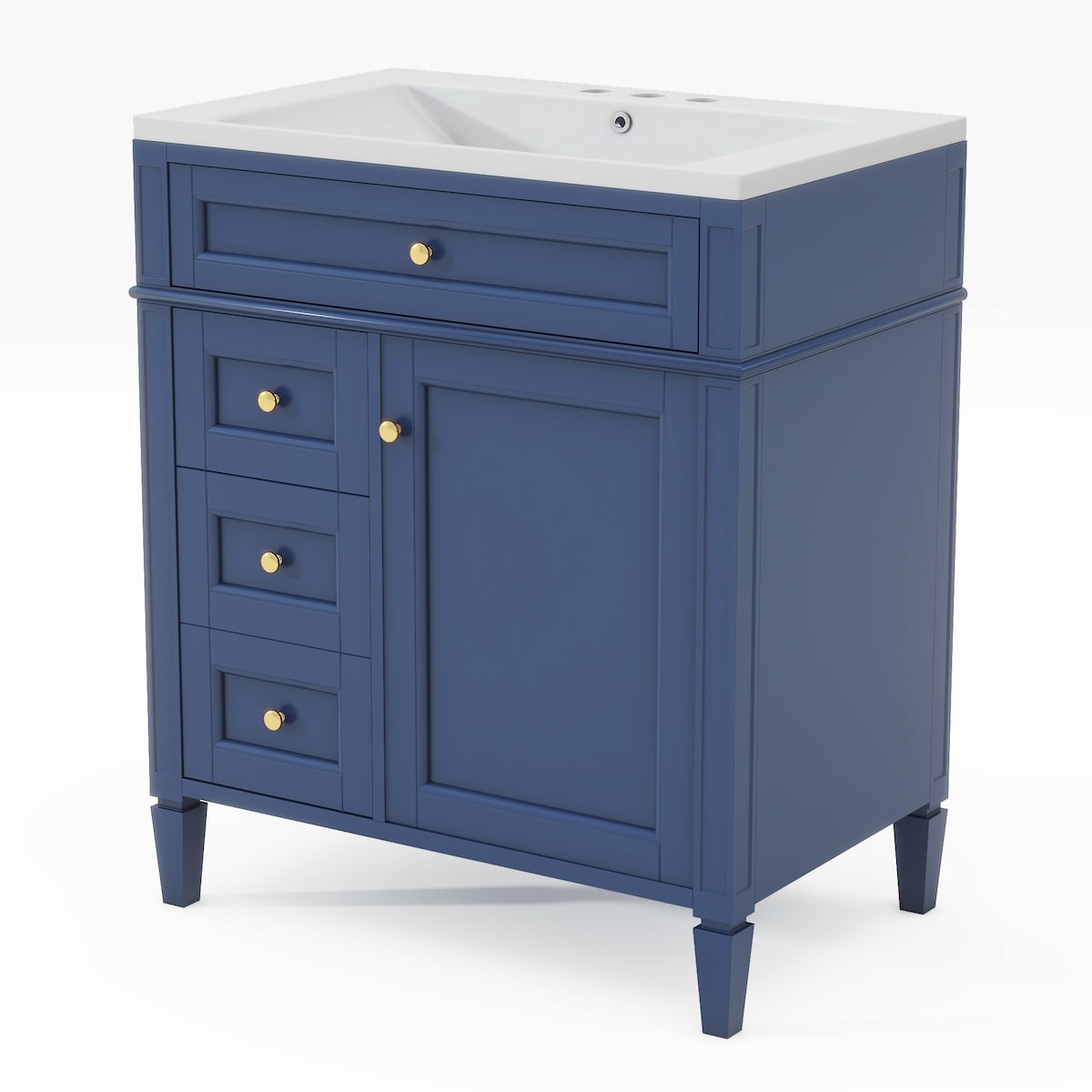 30'' Bathroom Vanity with Top Sink,with 2 Drawers and a Tip-out Drawer