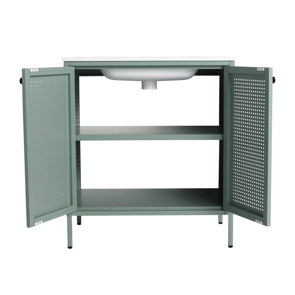 30'' Freestanding Bathroom Vanity in Mint Green With Gel Sink