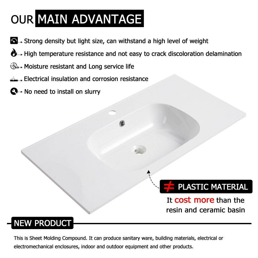 30'' Freestanding Bathroom Vanity in Mint Green With Gel Sink