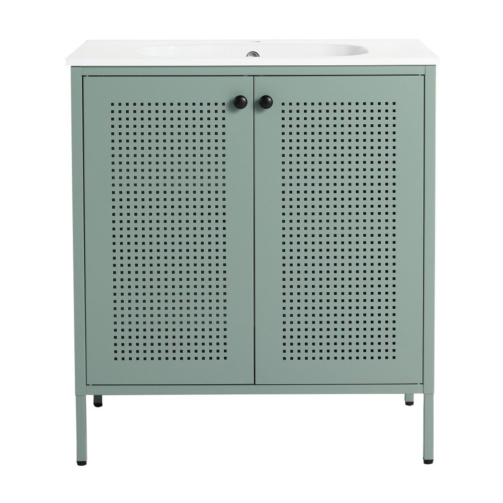 30'' Freestanding Bathroom Vanity in Mint Green With Gel Sink