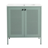 30'' Freestanding Bathroom Vanity in Mint Green With Gel Sink