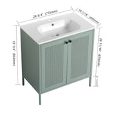 30'' Freestanding Bathroom Vanity in Mint Green With Gel Sink