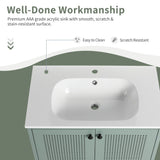 30'' Freestanding Bathroom Vanity in Mint Green With Gel Sink
