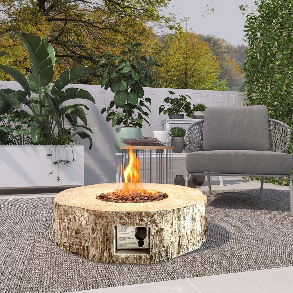 30,000 BTU Outdoor Fire Pits Patio Propane Gas Fire Pit for Outside