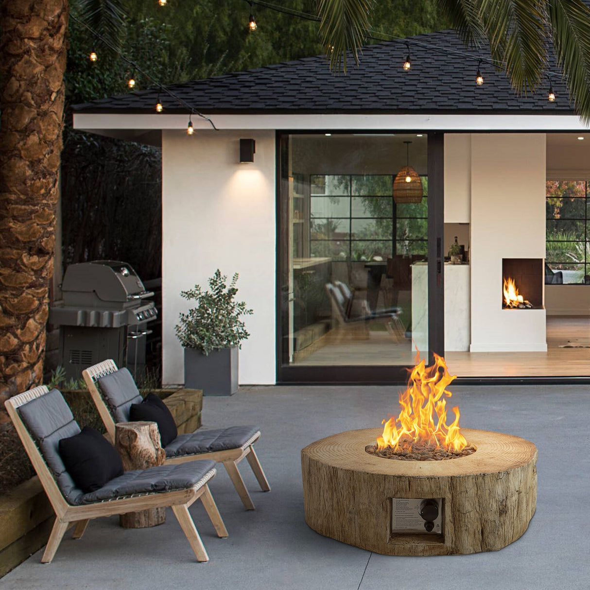 30,000 BTU Outdoor Fire Pits Patio Propane Gas Fire Pit for Outside