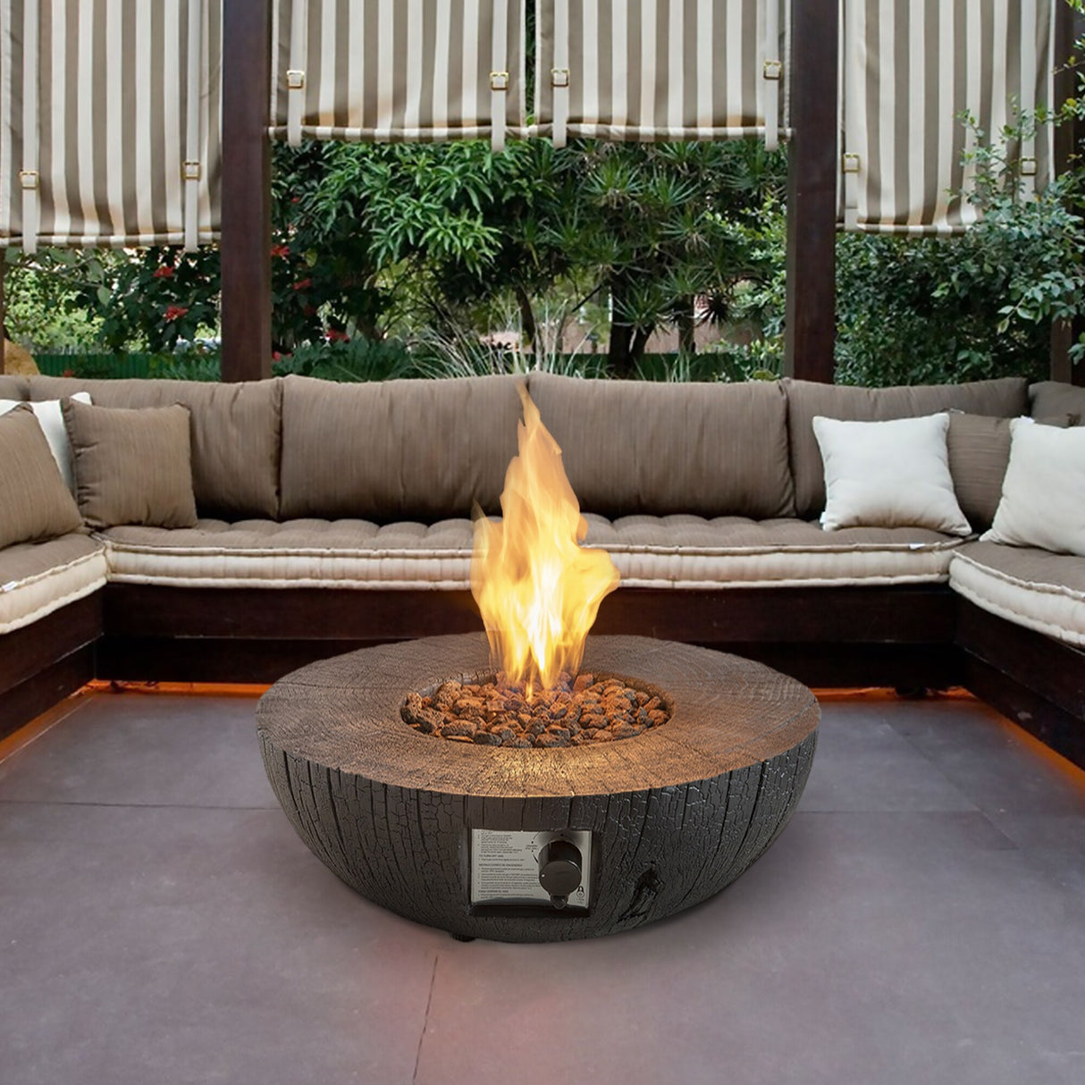 30,000 BTU Outdoor Fire Pits Patio Propane Gas Fire Pit for Outside