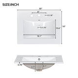30inch Freestanding Bathroom Vanity Combo with Ceramic Sink Shaker Style Vanities