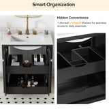 30inch Freestanding Bathroom Vanity Combo with Ceramic Sink Shaker Style Vanities