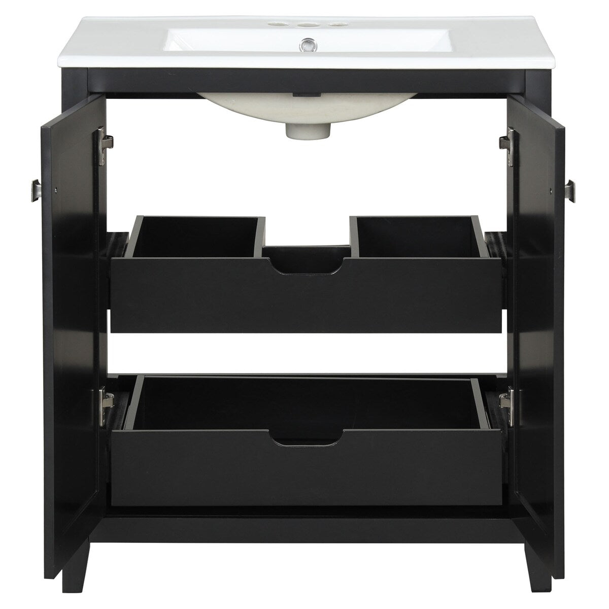 30inch Freestanding Bathroom Vanity Combo with Ceramic Sink Shaker Style Vanities