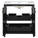 30inch Freestanding Bathroom Vanity Combo with Ceramic Sink Shaker Style Vanities