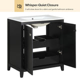 30inch Freestanding Bathroom Vanity Combo with Ceramic Sink Shaker Style Vanities