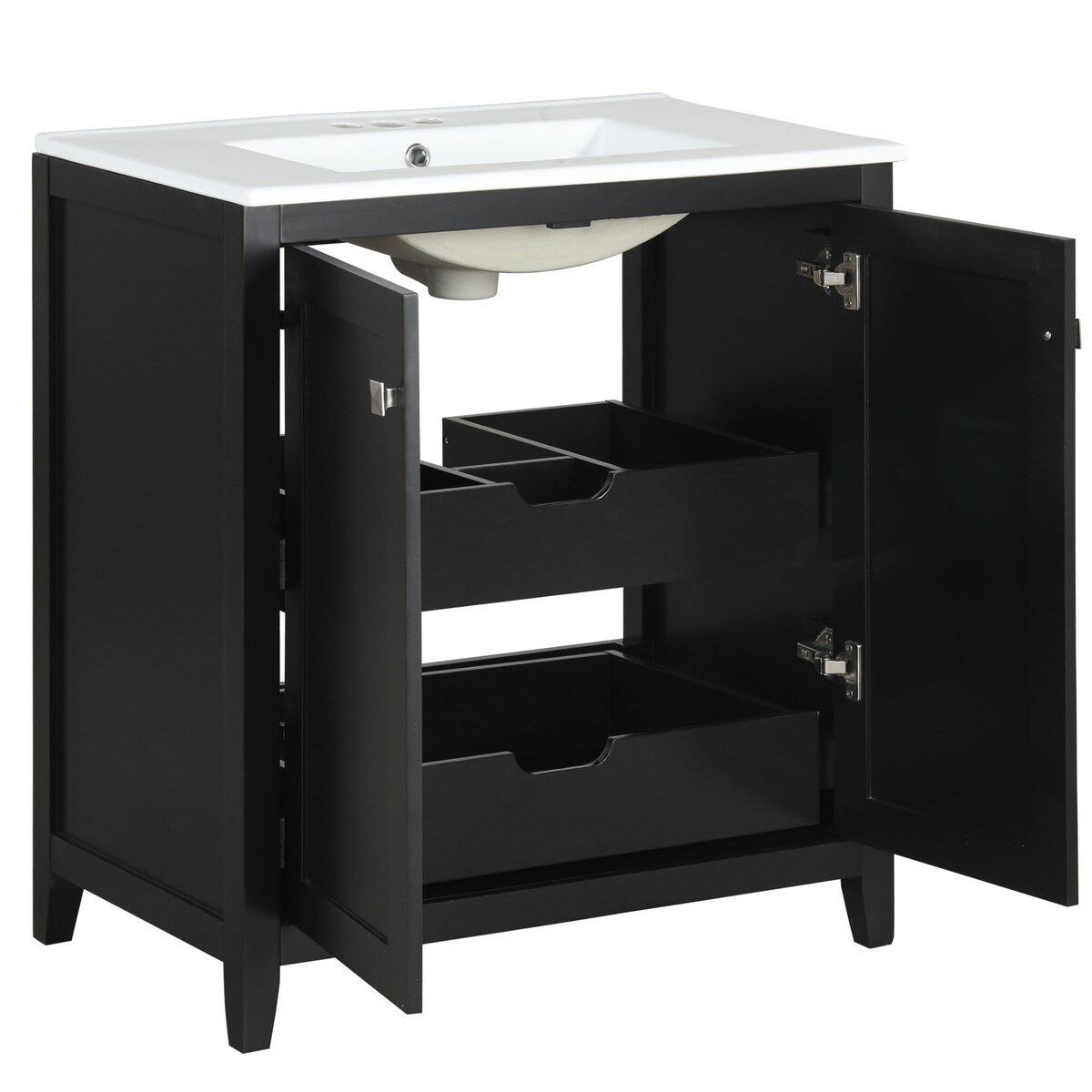 30inch Freestanding Bathroom Vanity Combo with Ceramic Sink Shaker Style Vanities