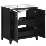 30inch Freestanding Bathroom Vanity Combo with Ceramic Sink Shaker Style Vanities