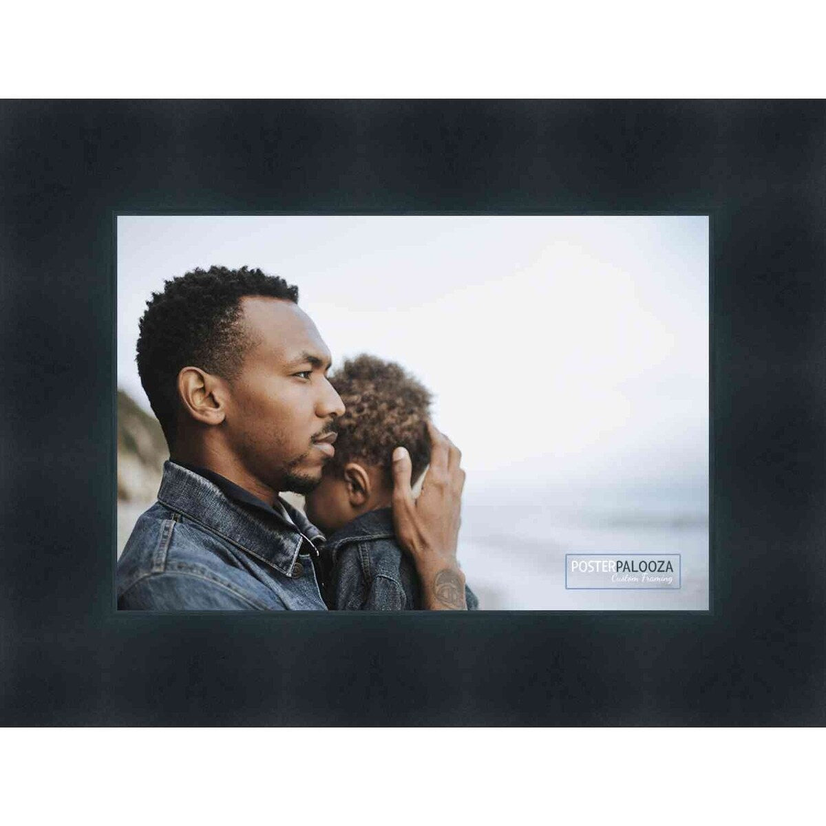 30x15 Contemporary Black Complete Wood Picture Frame with UV Acrylic, Foam Board Backing, & Hardware