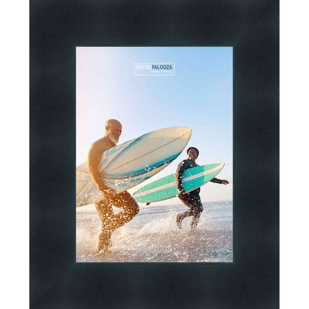 30x15 Contemporary Black Complete Wood Picture Frame with UV Acrylic, Foam Board Backing, & Hardware