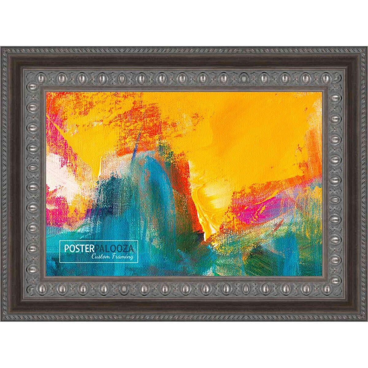 30x20 Contemporary Silver Complete Wood Picture Frame with UV Acrylic, Foam Board Backing, & Hardware