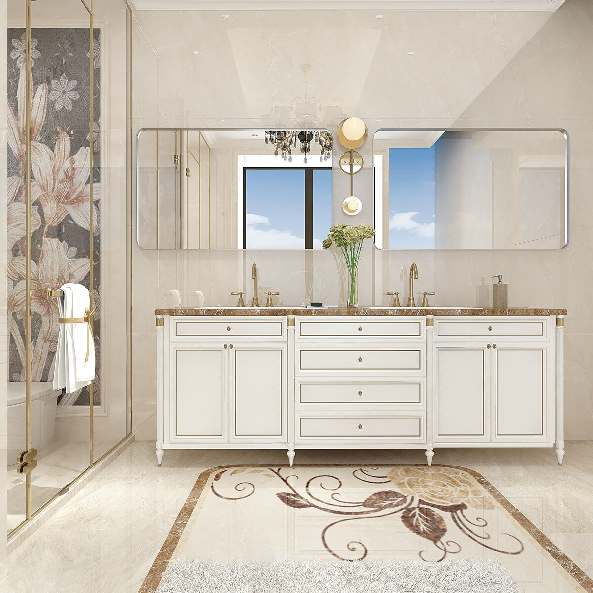30x20”Rounded Corner Rectangle Wall Mounted Bathroom Mirror,Metal Frame - Silver - 30x20inch