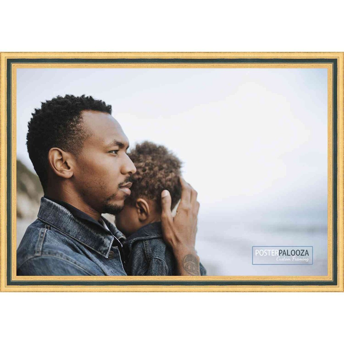 30x24 Traditional Gold Complete Wood Picture Frame with UV Acrylic, Foam Board Backing, & Hardware