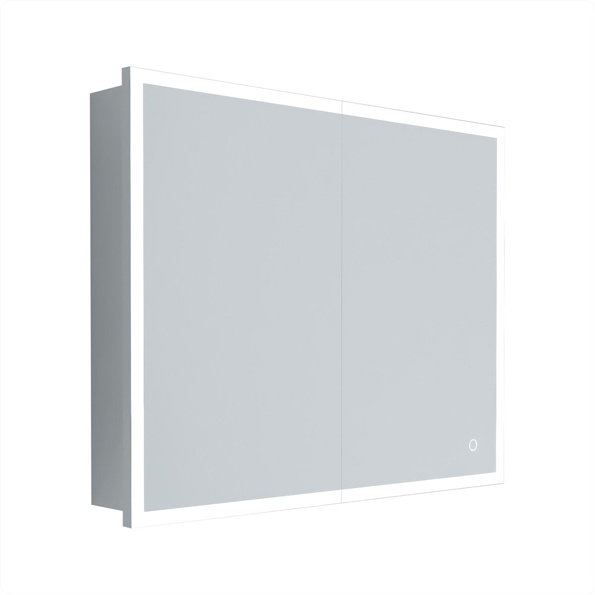 30x24 inch Rectangular LED Lighted Bathroom Medicine Cabinet with Mirror, Aluminum Frame, Dimmable, Double Doors