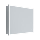 30x24 inch Rectangular LED Lighted Bathroom Medicine Cabinet with Mirror, Aluminum Frame, Dimmable, Double Doors
