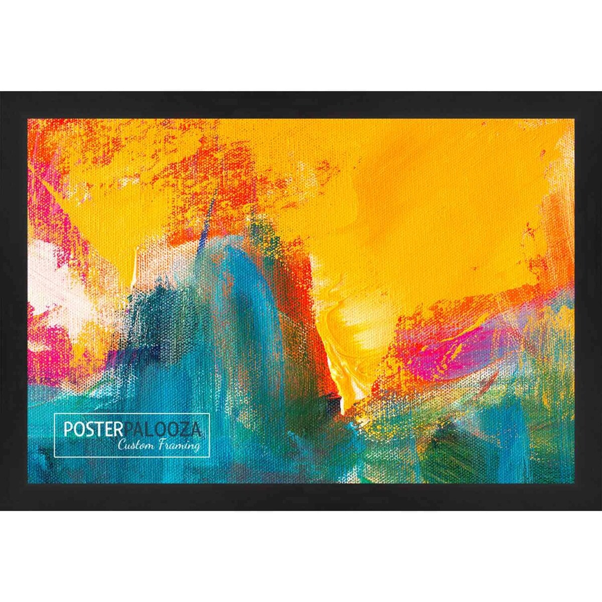 30x25 Lacquer Black Complete Wood Picture Frame with UV Acrylic, Foam Board Backing, & Hardware