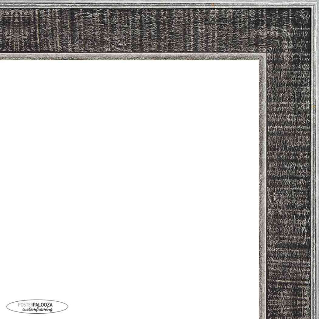 30x30 Distressed/Aged Black Complete Wood Square Picture Frame with UV Acrylic, Foam Board Backing, & Hardware