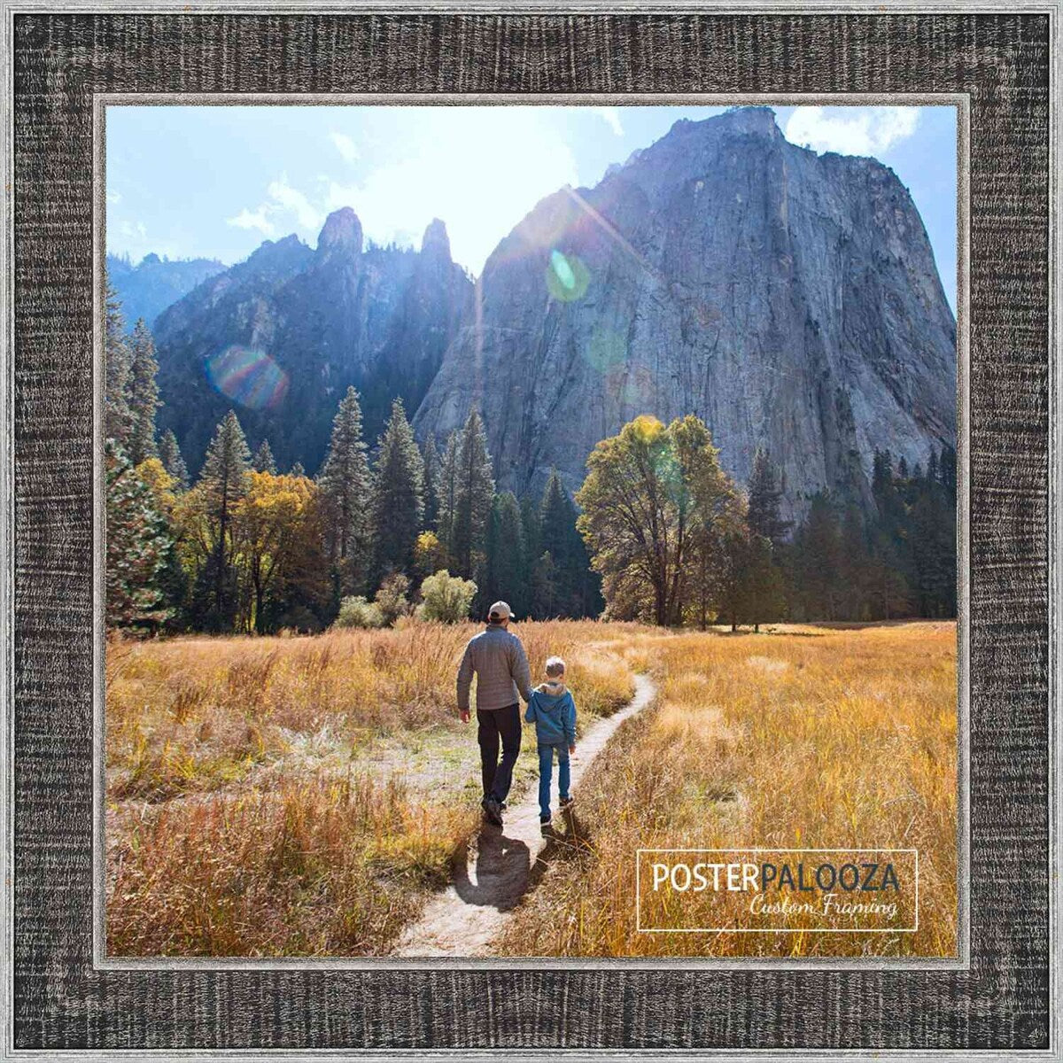30x30 Distressed/Aged Black Complete Wood Square Picture Frame with UV Acrylic, Foam Board Backing, & Hardware