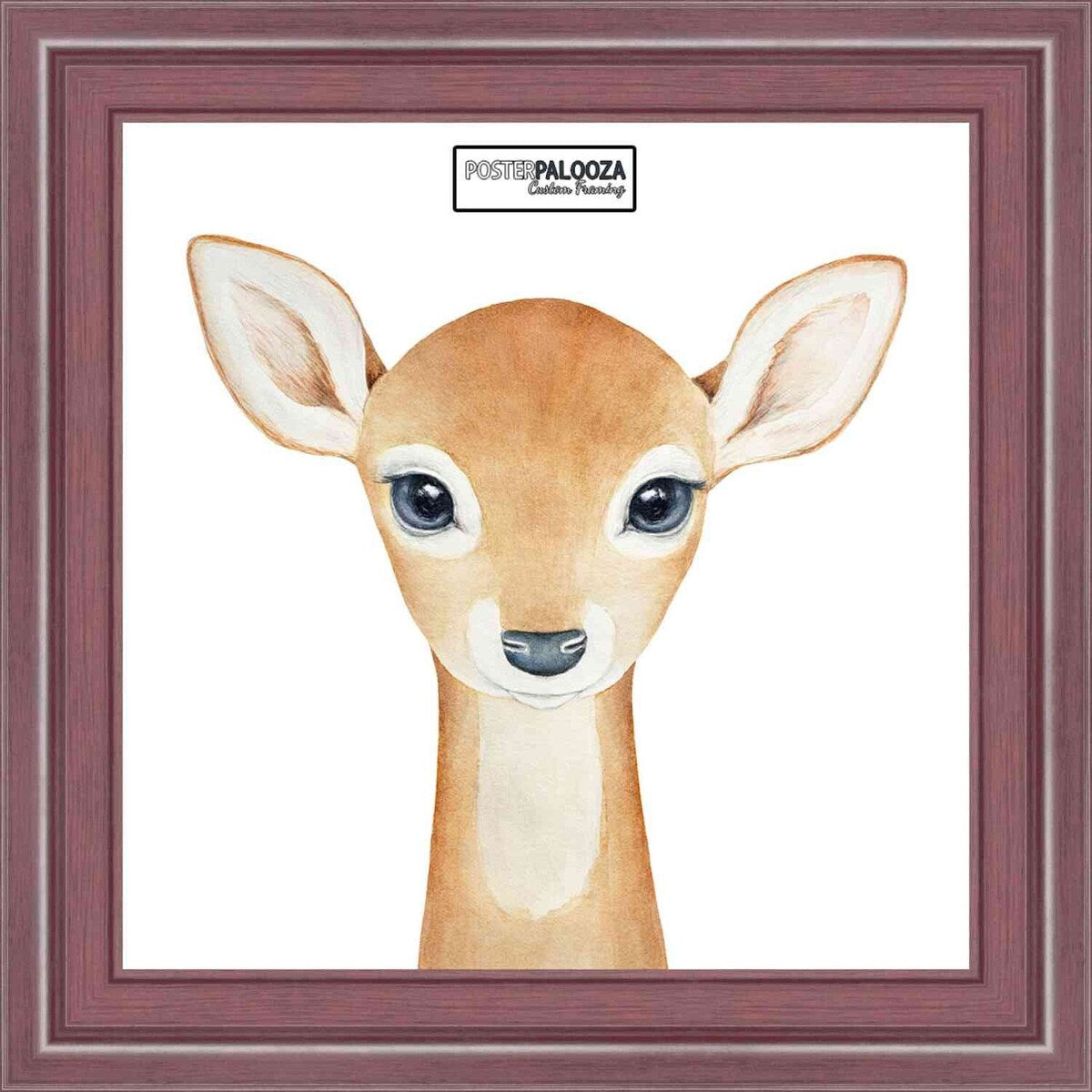 30x30 Traditional Mahogany Complete Wood Square Picture Frame with UV Acrylic, Foam Board Backing, & Hardware