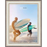 30x36 Traditional Silver Wood Picture Frame - UV Acrylic, Foam Board Backing, & Hanging Hardware Included!