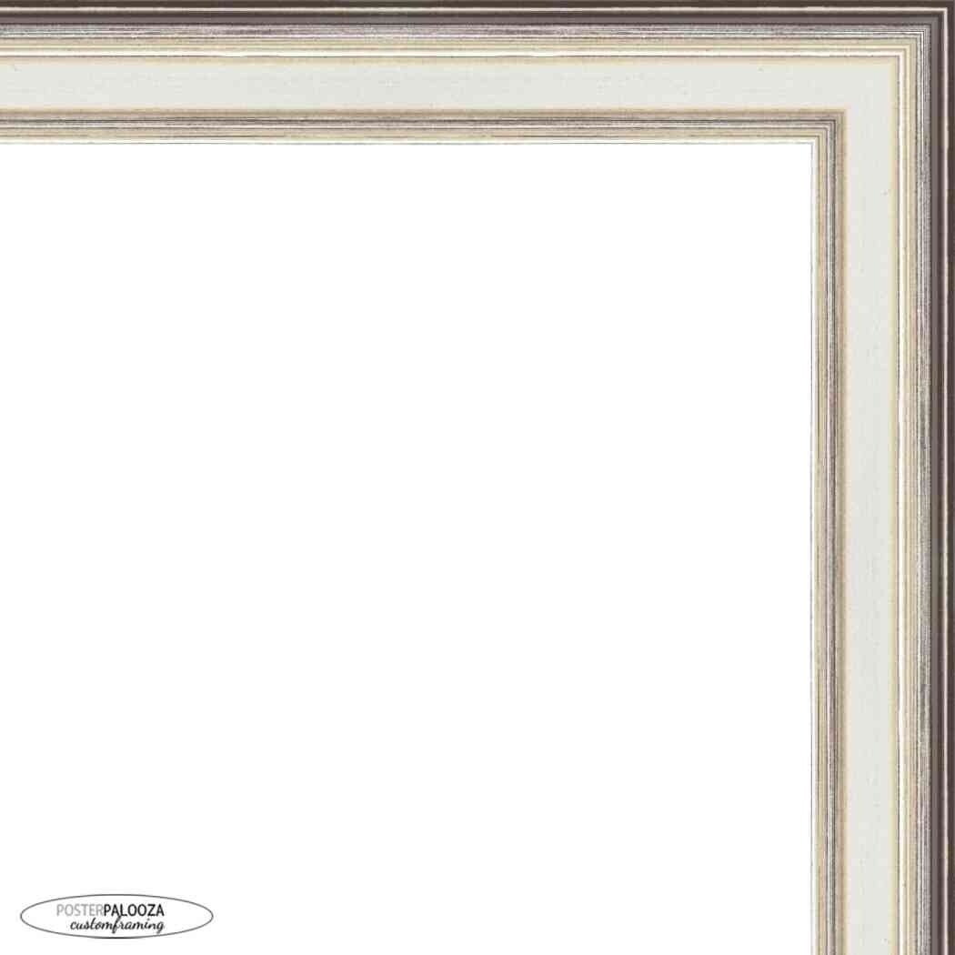 30x36 Traditional Silver Wood Picture Frame - UV Acrylic, Foam Board Backing, & Hanging Hardware Included!