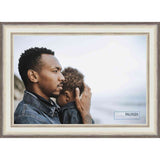 30x36 Traditional Silver Wood Picture Frame - UV Acrylic, Foam Board Backing, & Hanging Hardware Included!