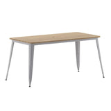 30x60 Commercial Poly Resin Restaurant Table with Umbrella Hole - 30"W x 60"D x 30"H