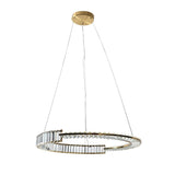 31-in Modern Gold Crystal LED Wheel Chanderlier for Dining Room - 31-in W