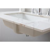 31 in./ 37 in./ 43 in. Carrara Gold Engineered Stone Bathroom Vanity Top with Ceramic Sink