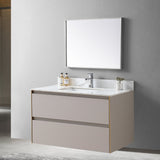 31 in./ 37 in./ 43 in. Carrara Gold Engineered Stone Bathroom Vanity Top with Ceramic Sink