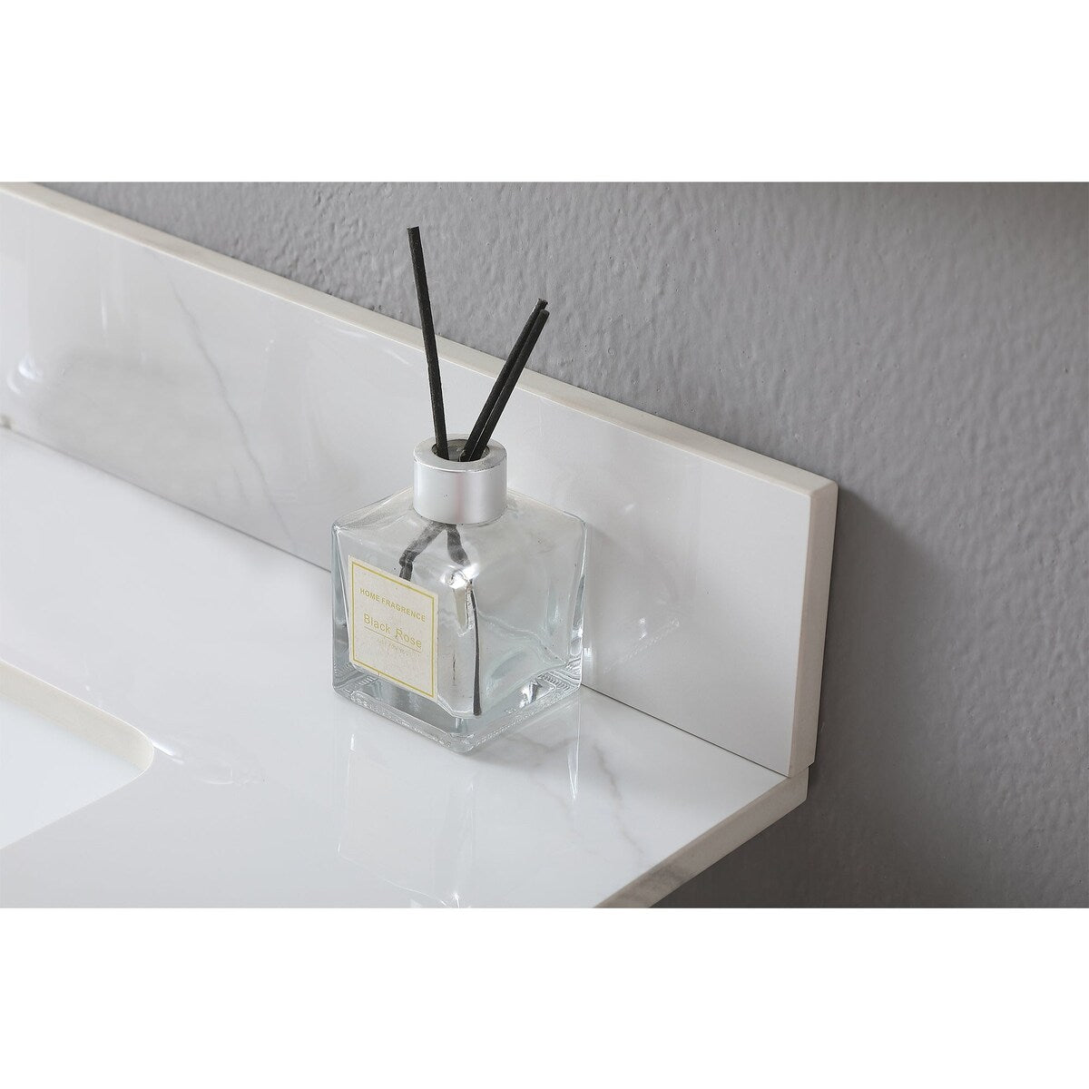 31 in./ 37 in./ 43 in. Carrara Gold Engineered Stone Bathroom Vanity Top with Ceramic Sink