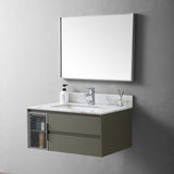 31 in./ 37 in./ 43 in. Carrara Gold Engineered Stone Bathroom Vanity Top with Ceramic Sink