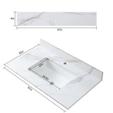 31 in./ 37 in./ 43 in. Carrara Gold Engineered Stone Bathroom Vanity Top with Ceramic Sink