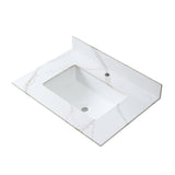 31 in./ 37 in./ 43 in. Carrara Gold Engineered Stone Bathroom Vanity Top with Ceramic Sink