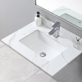 31 in./ 37 in./ 43 in. Carrara Gold Engineered Stone Bathroom Vanity Top with Ceramic Sink