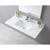 31 in./ 37 in./ 43 in. Carrara Gold Engineered Stone Bathroom Vanity Top with Ceramic Sink
