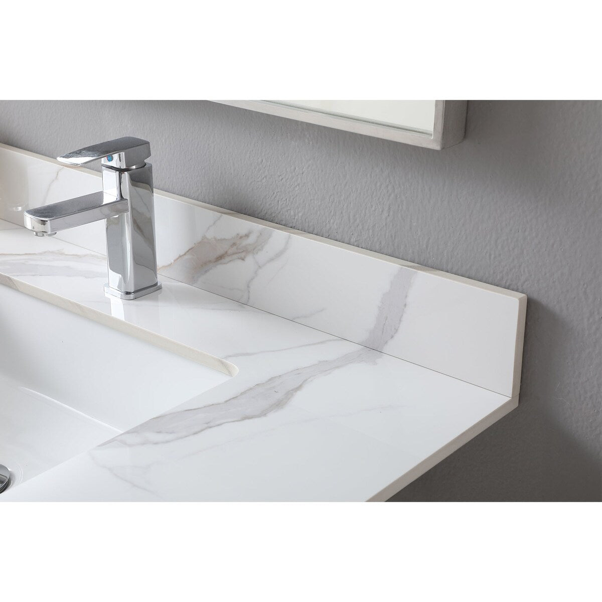 31 in./ 37 in./ 43 in. Carrara Gold Engineered Stone Bathroom Vanity Top with Ceramic Sink