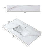 31 in./ 37 in./ 43 in. Carrara Gold Engineered Stone Bathroom Vanity Top with Ceramic Sink