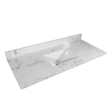 31 in./ 37 in./ 43 in. Carrara White Engineered Stone Bathroom Vanity Top with Ceramic Sink